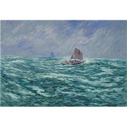 Рыболовное судно в бурном море - Модульная картины, Репродукции, Декоративные панно, Декор стен