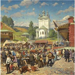Рыночный день в Плёсе - Модульная картины, Репродукции, Декоративные панно, Декор стен