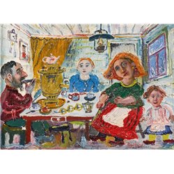 Семейное чаепитие - Модульная картины, Репродукции, Декоративные панно, Декор стен