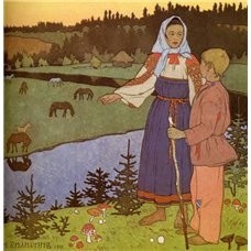 Картина на холсте по фото Модульные картины Печать портретов на холсте Сестрица Аленушка и братец Иванушка