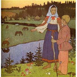 Сестрица Аленушка и братец Иванушка - Модульная картины, Репродукции, Декоративные панно, Декор стен