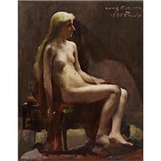 Картина на холсте по фото Модульные картины Печать портретов на холсте Сидящая обнаженная