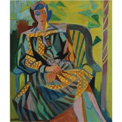 Симона в кресле - Модульная картины, Репродукции, Декоративные панно, Декор стен