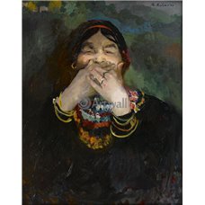 Картина на холсте по фото Модульные картины Печать портретов на холсте Смеющаяся баба