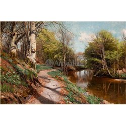 Тропинка вдоль реки - Модульная картины, Репродукции, Декоративные панно, Декор стен