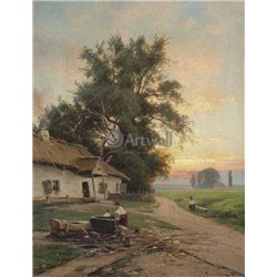 У колодца - Модульная картины, Репродукции, Декоративные панно, Декор стен