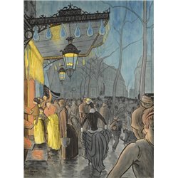 Улица Клиши - Модульная картины, Репродукции, Декоративные панно, Декор стен