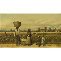 Портреты картины репродукции на заказ - Уокер Уильям «Сбор хлопка»