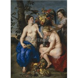 Церера с двумя нимфами (совместно с Франсом Снейдерсом) - Модульная картины, Репродукции, Декоративные панно, Декор стен