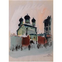 Церковь Троицы в Листах (Сретенка) - Модульная картины, Репродукции, Декоративные панно, Декор стен