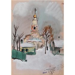Церковь Трифона мученика в Напрудном - Модульная картины, Репродукции, Декоративные панно, Декор стен