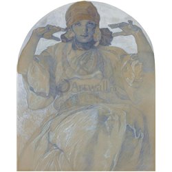 Ярослава Муха в образе Славии для плаката 8-го фестиваля Сокол - Модульная картины, Репродукции, Декоративные панно, Декор стен
