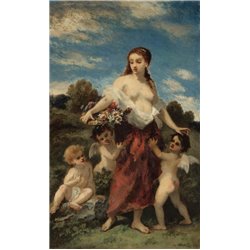 Флора, захваченная любовью, или невинность в опасности - Модульная картины, Репродукции, Декоративные панно, Декор стен