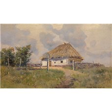 Картина на холсте по фото Модульные картины Печать портретов на холсте Украинская хата на холме