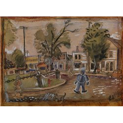 Уличная сцена - Модульная картины, Репродукции, Декоративные панно, Декор стен