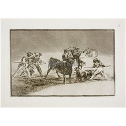 Тавромахия - лист 17. Игра мавров с ослами и быком, концы рогов которого закрыты шариками - Модульная картины, Репродукции, Декоративные панно, Декор стен