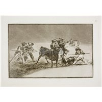 Портреты картины репродукции на заказ - Тавромахия - лист 17. Игра мавров с ослами и быком, концы рогов которого закрыты шариками