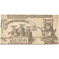 Портреты картины репродукции на заказ - Справедливость, правда и причина в колодках рядом с судьей и спящим благочестием