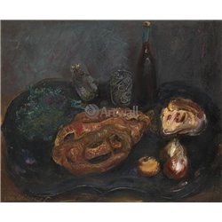 Натюрморт с хлебом и луком - Модульная картины, Репродукции, Декоративные панно, Декор стен
