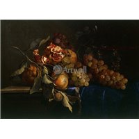 Натюрморт с виноградом и гранатом