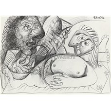 Картина на холсте по фото Модульные картины Печать портретов на холсте Мужчина с гитарой и лежащая обнаженная
