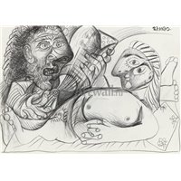 Портреты картины репродукции на заказ - Мужчина с гитарой и лежащая обнаженная
