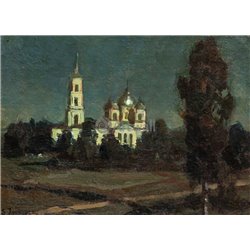 Монастырь в полночь - Модульная картины, Репродукции, Декоративные панно, Декор стен