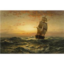 Моран Эдвард «Корабль в море» - Модульная картины, Репродукции, Декоративные панно, Декор стен