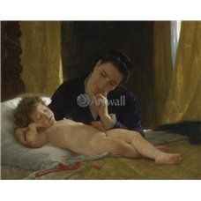 Картина на холсте по фото Модульные картины Печать портретов на холсте Молодая мать, глядящая на ребенка