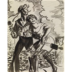 Моряк с подругой - Модульная картины, Репродукции, Декоративные панно, Декор стен