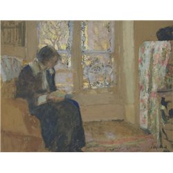 Молодая женщина с книгой - Модульная картины, Репродукции, Декоративные панно, Декор стен