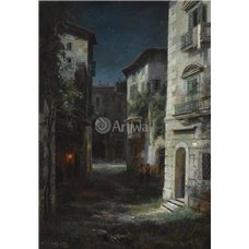 Картина на холсте по фото Модульные картины Печать портретов на холсте Лунная улица