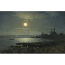 Луна над озером - Модульная картины, Репродукции, Декоративные панно, Декор стен