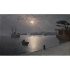 Картина на холсте по фото Модульные картины Печать портретов на холсте Луна над морем