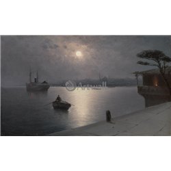 Луна над морем - Модульная картины, Репродукции, Декоративные панно, Декор стен