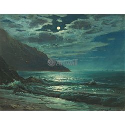 Луна над морем - Модульная картины, Репродукции, Декоративные панно, Декор стен
