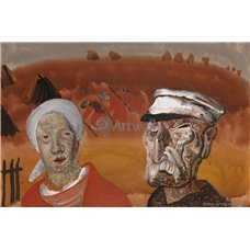 Картина на холсте по фото Модульные картины Печать портретов на холсте Крестьяне в поле