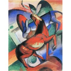 Красная лошадь и синий осел - Модульная картины, Репродукции, Декоративные панно, Декор стен