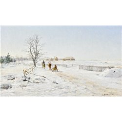 Зимний пейзаж, Жабовщина - Модульная картины, Репродукции, Декоративные панно, Декор стен