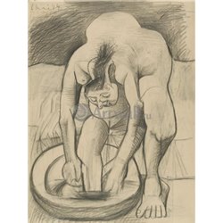 Женщина, моющая ноги - Модульная картины, Репродукции, Декоративные панно, Декор стен