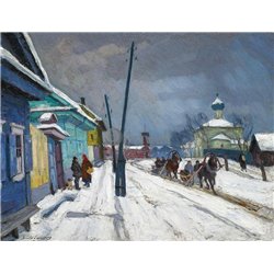 Зима в Пскове - Модульная картины, Репродукции, Декоративные панно, Декор стен