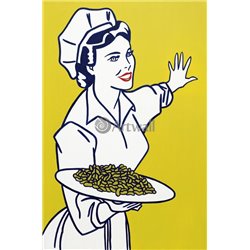 Женщина с арахисом - Модульная картины, Репродукции, Декоративные панно, Декор стен