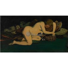 Картина на холсте по фото Модульные картины Печать портретов на холсте Женщина на подушках