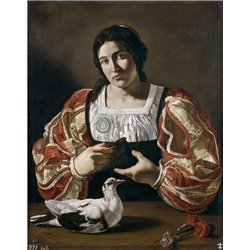 Женщина с голубем - Модульная картины, Репродукции, Декоративные панно, Декор стен