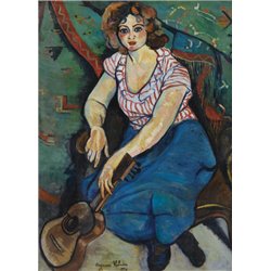 Женщина с гитарой - Модульная картины, Репродукции, Декоративные панно, Декор стен