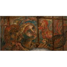 Картина на холсте по фото Модульные картины Печать портретов на холсте Дети и петух