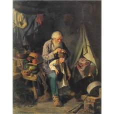 Картина на холсте по фото Модульные картины Печать портретов на холсте Дедушка и внучек