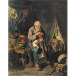 Дедушка и внучек - Модульная картины, Репродукции, Декоративные панно, Декор стен