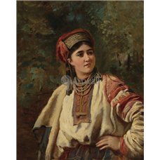 Картина на холсте по фото Модульные картины Печать портретов на холсте Девушка в национальном костюме