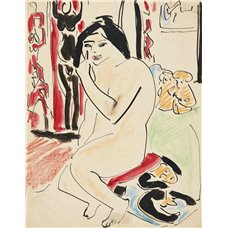 Картина на холсте по фото Модульные картины Печать портретов на холсте Девушка, сидящая на африканском стуле